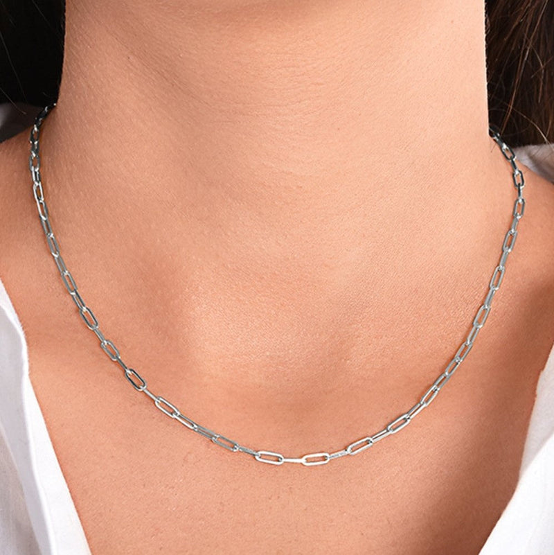 18K Gold Paper Clip Necklace