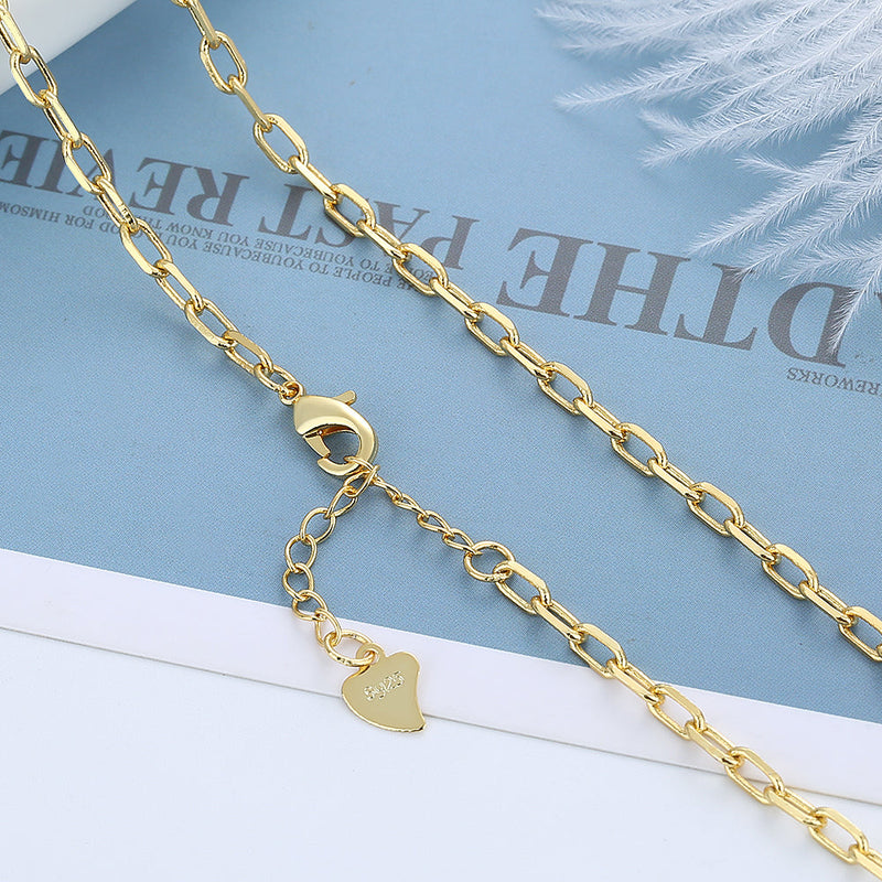 18K Gold Paper Clip Necklace