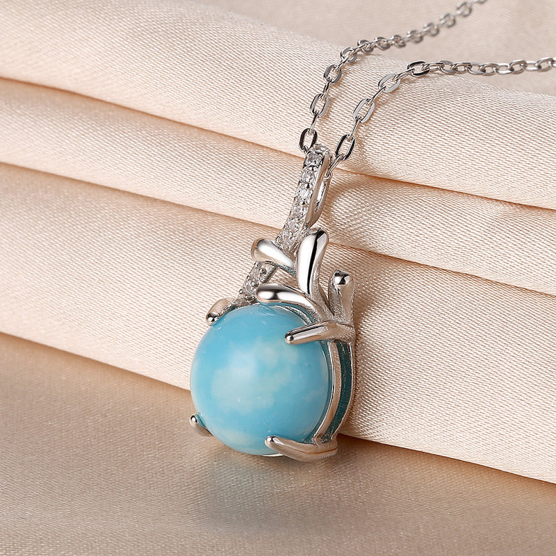 Lab-Created Larimar & Sterling Silver Pendant Necklace