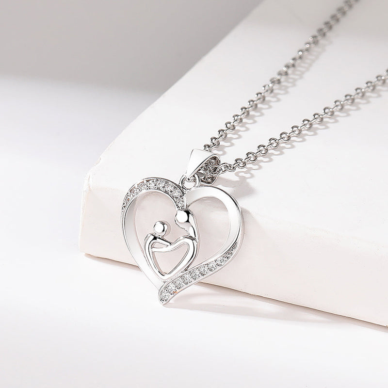 14K Gold	Motherhood pendant necklace with crystals (Mother's Day)