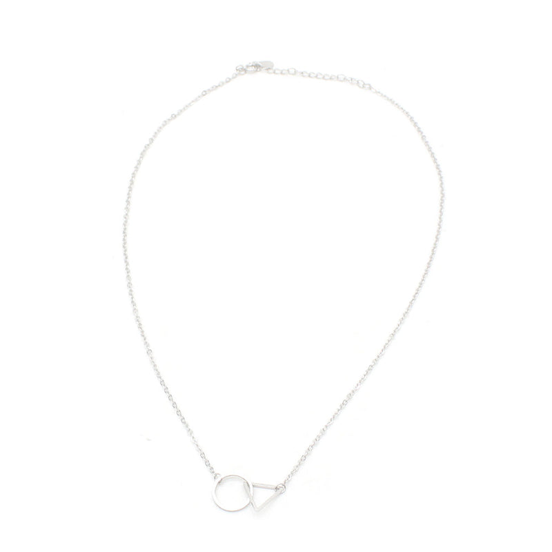 Sterling Silver Interlocked Geometric Necklace