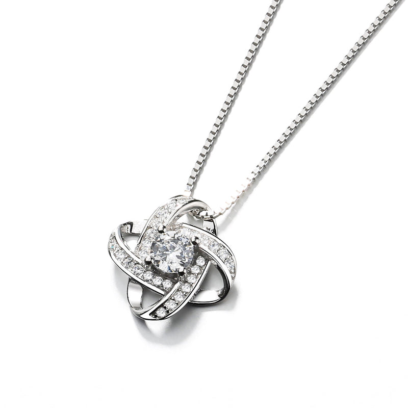 Sterling Silver Infinity Pendant Necklace with Crystals from Swarovski