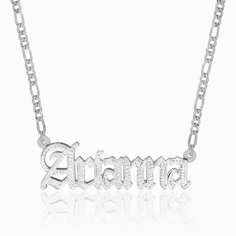 Double Plated Gothic Name Necklace