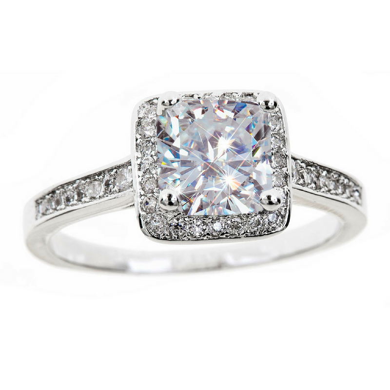 Halo Cushion Cut Engagement Ring