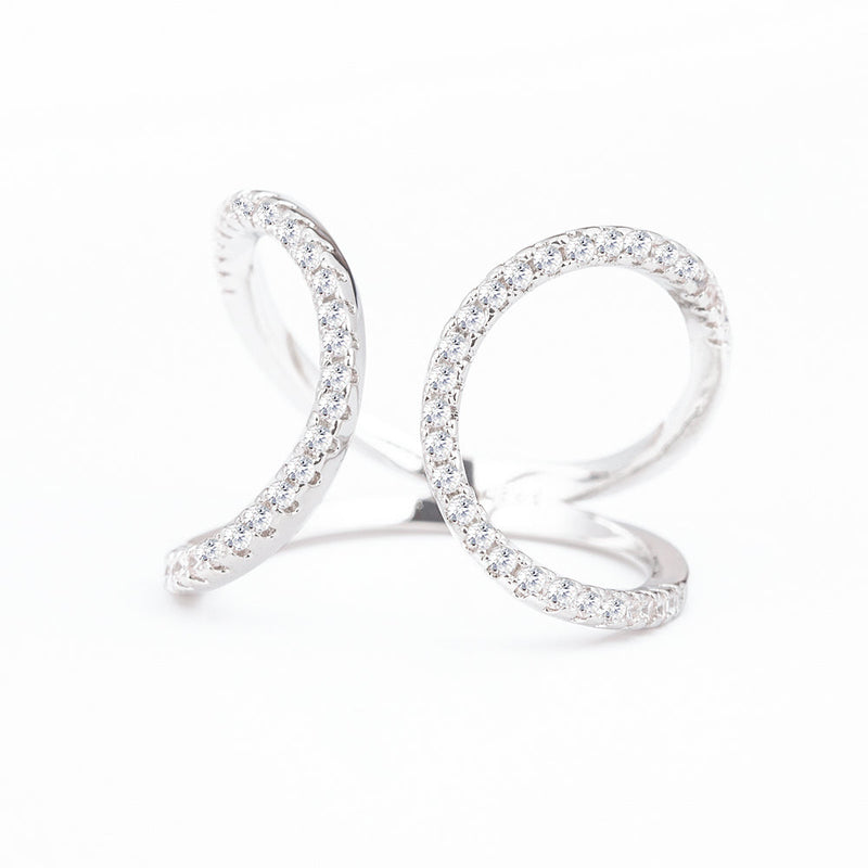 Sterling Silver Adjustable Minimalist Bypass Ring