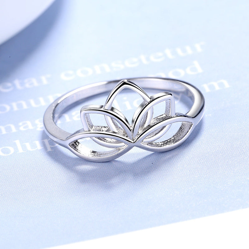 Sterling Silver Lotus Flower Ring