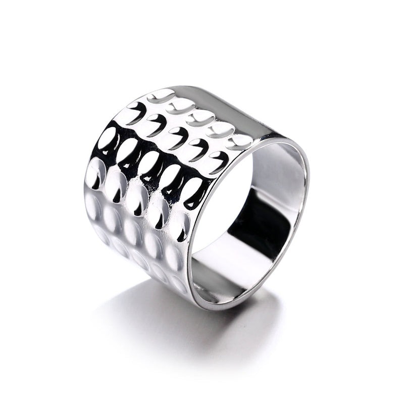 Sterling Silver Hammered Dimple Statement Ring