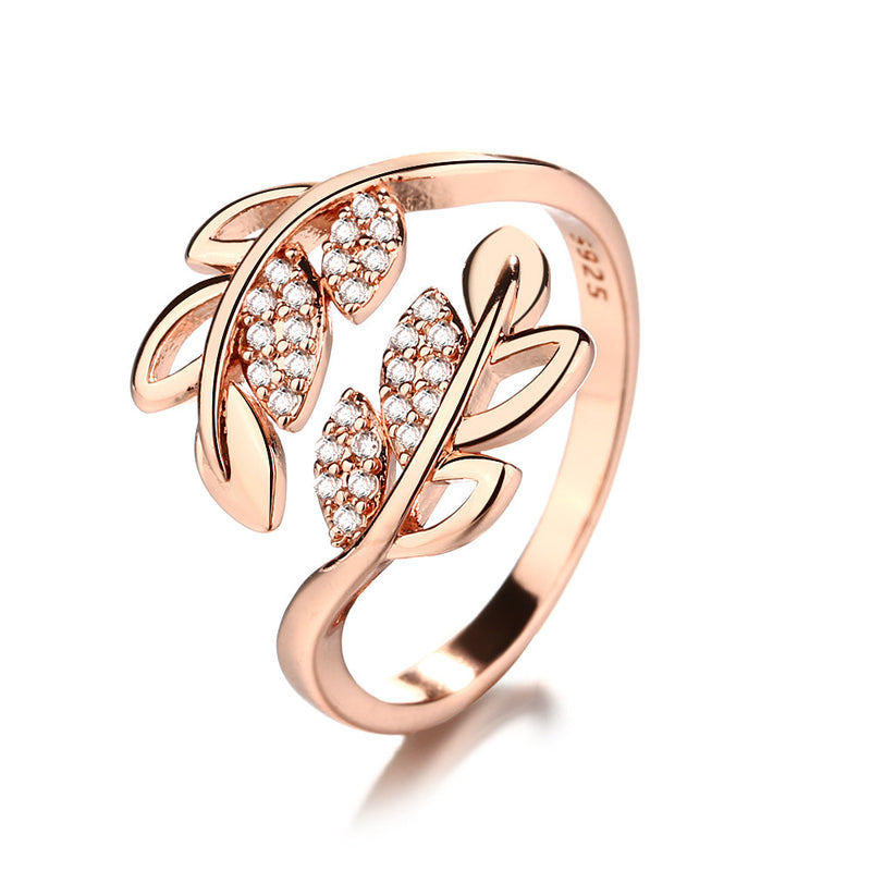 14K Rose Gold Bypass Adjustable Ring
