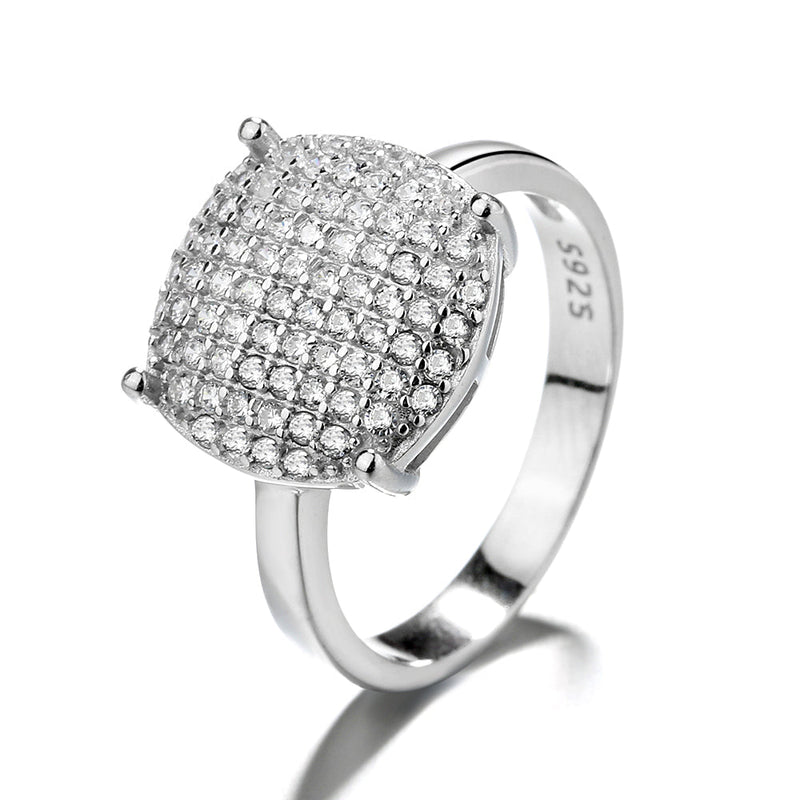 Sterling Silver Boyfriend Ring with crystals from Swarovski