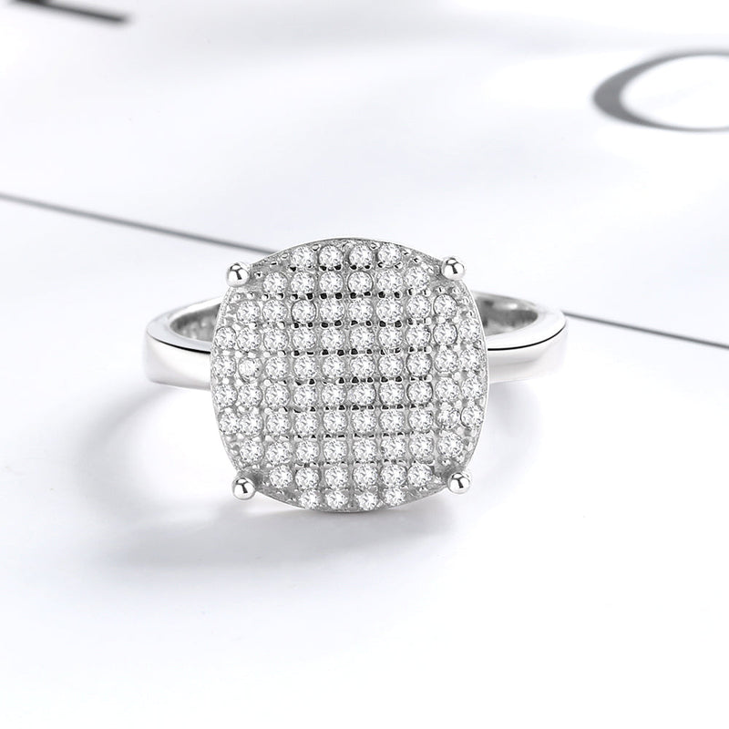 Sterling Silver Boyfriend Ring with crystals from Swarovski