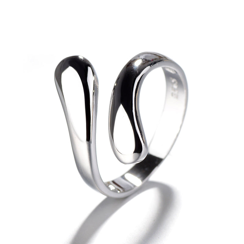 Sterling Silver Water Drop Adjustable Ring