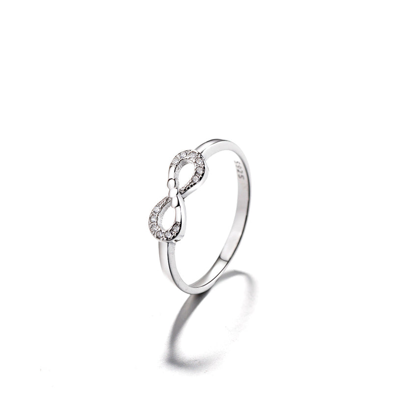 Silver Infinity Crystal Ring