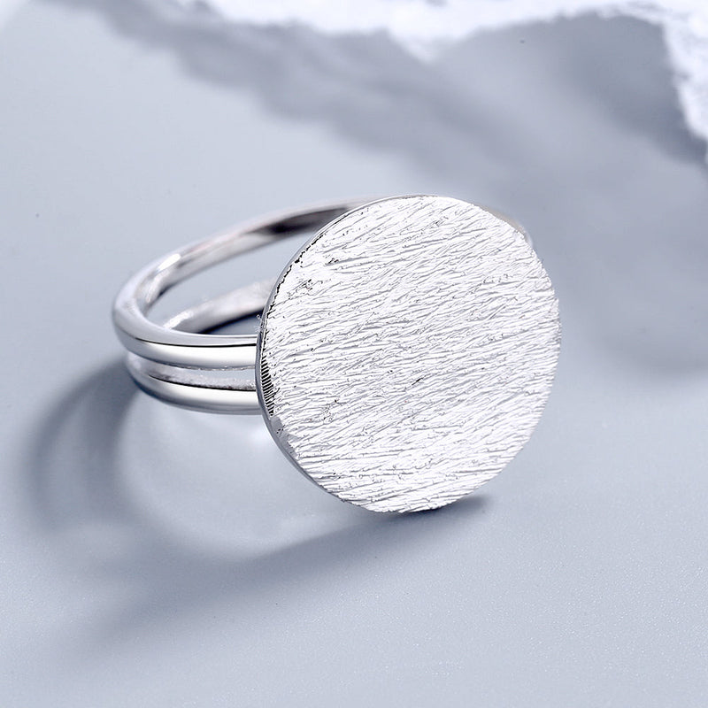 Silver Plated Round Disc Ring