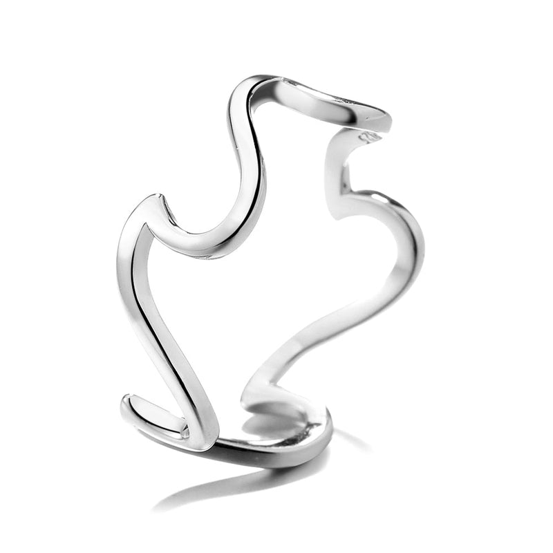 Sterling Silver Minimalist Wave Ring