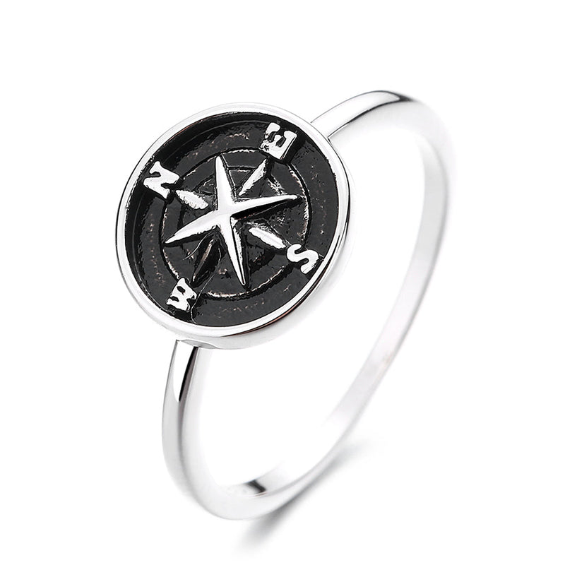 Handmade Artisan Sterling Silver Compass Ring