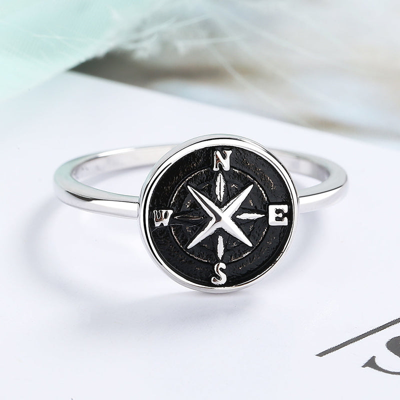 Handmade Artisan Sterling Silver Compass Ring