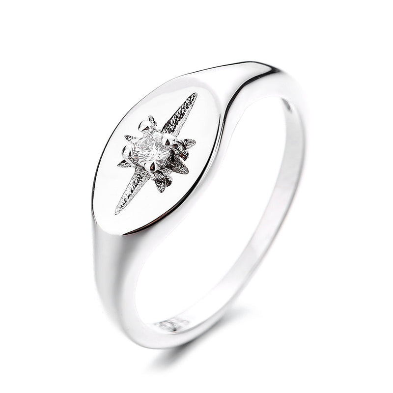 Sterling Silver Starburst Ring with Preciosa Crystals