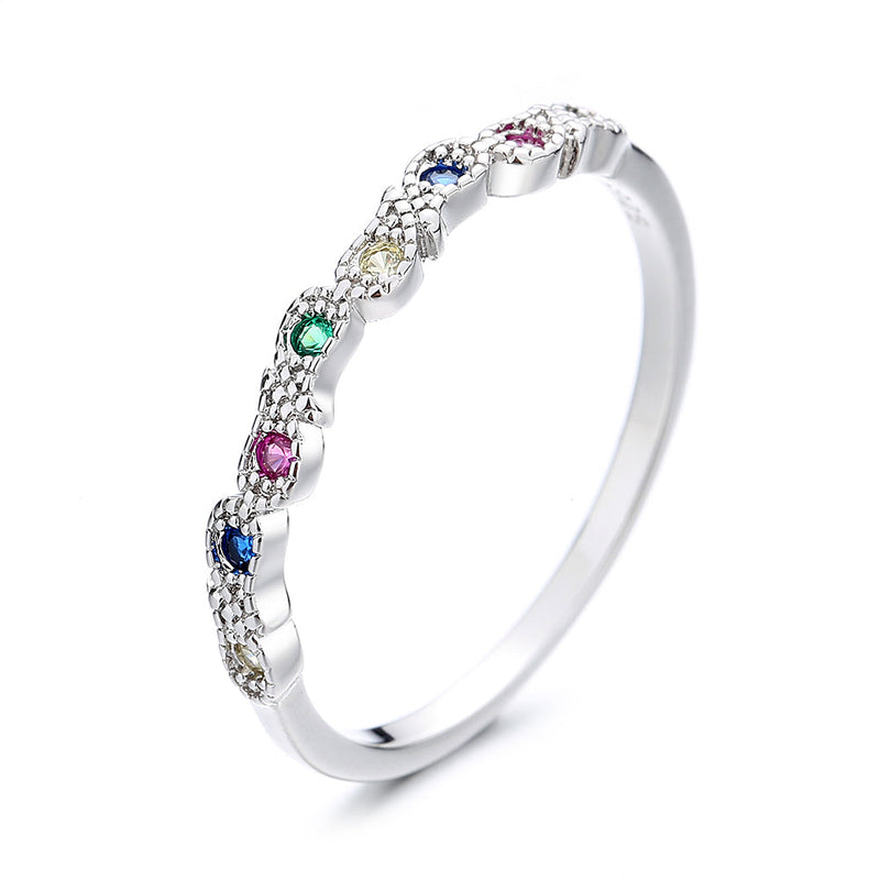 Sterling Silver Milligrain Birthstone Ring