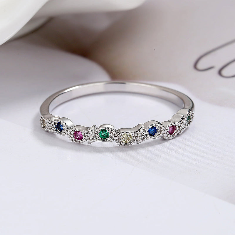 Sterling Silver Milligrain Birthstone Ring