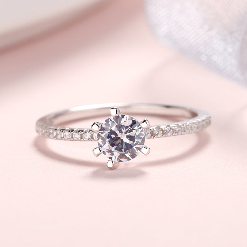 Sterling Silver Eternity engagement ring with crystals from Swarovski