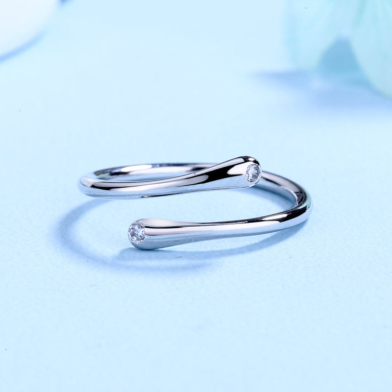 Sterling Silver Adjustable Band with Crystals