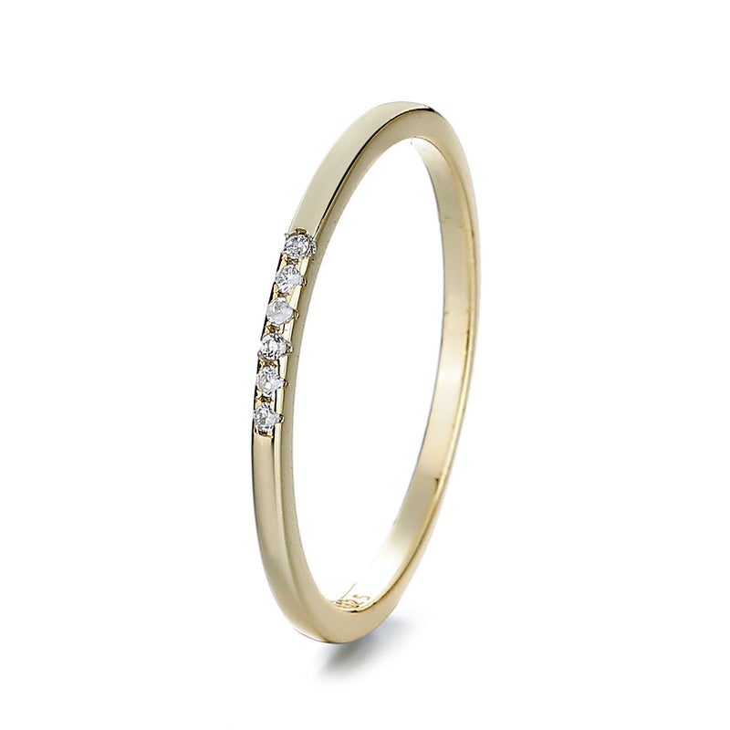 14K Gold and Sterling Silver Stacking Ring With crystals