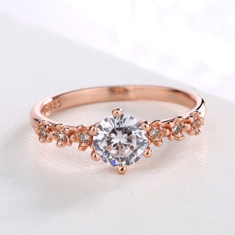 Sterling Silver Engagement Ring with crystals