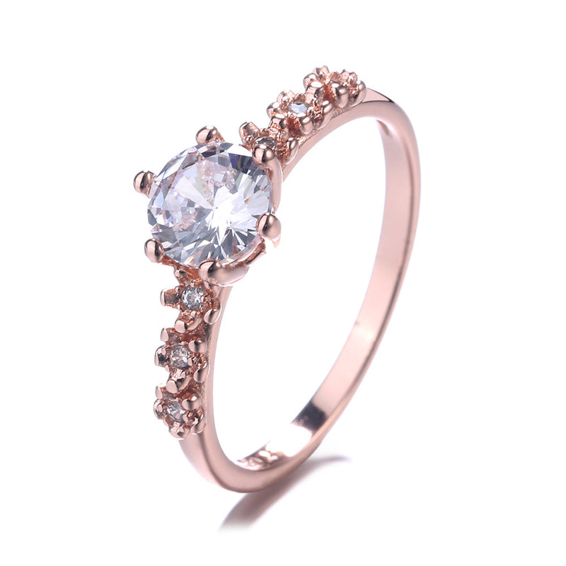 Sterling Silver Engagement Ring with crystals