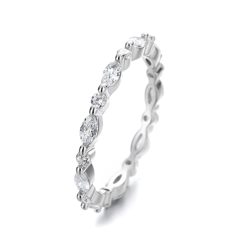 Sterling Silver Stackable Miliigrain rings with Swarovski