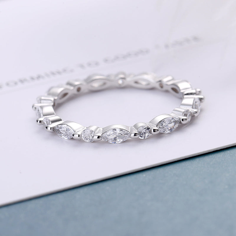 Sterling Silver Stackable Miliigrain rings with Swarovski