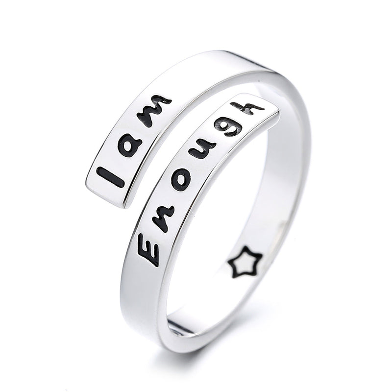Sterling Silver “I Am Enough” Inspirational Ring
