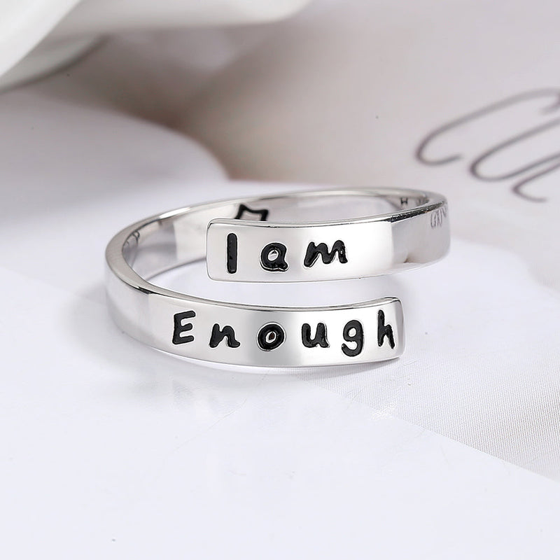 Sterling Silver “I Am Enough” Inspirational Ring