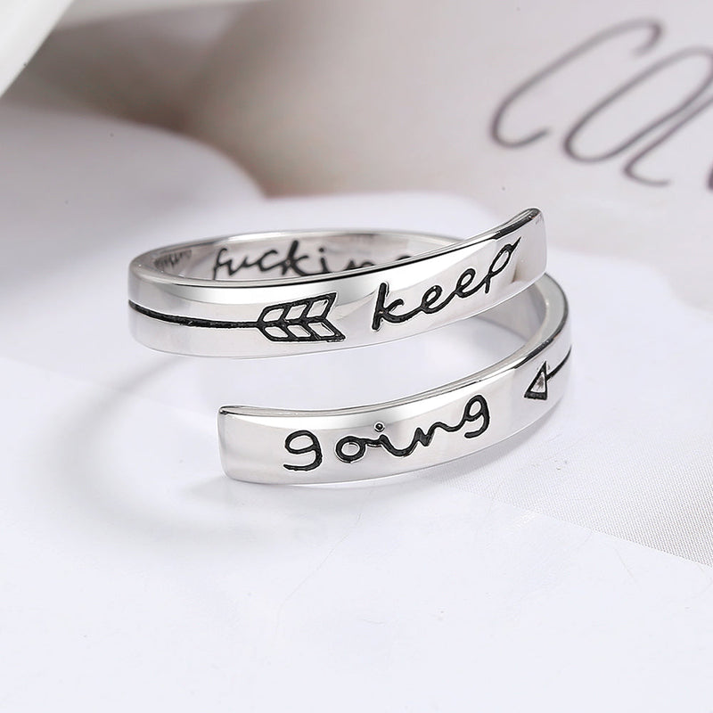Sterling Silver Keep Going' Bypass Ring