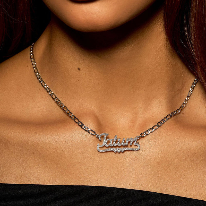 Frosted Diamond Cut Name Necklace