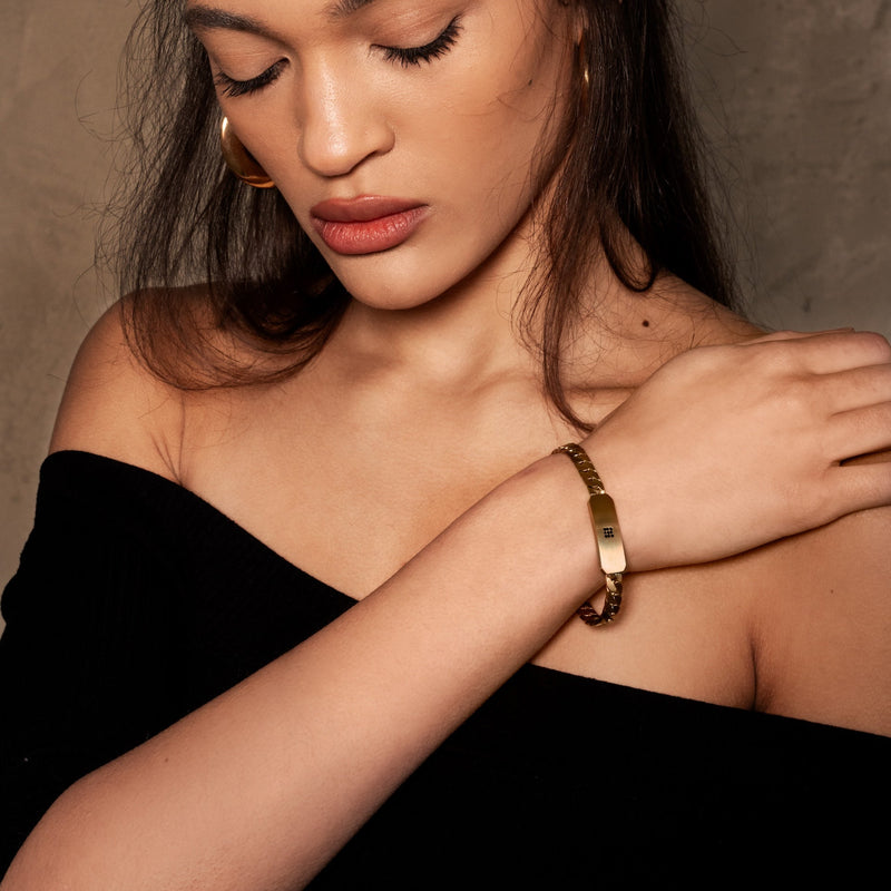 Matte Stone Accent Bar Bracelet