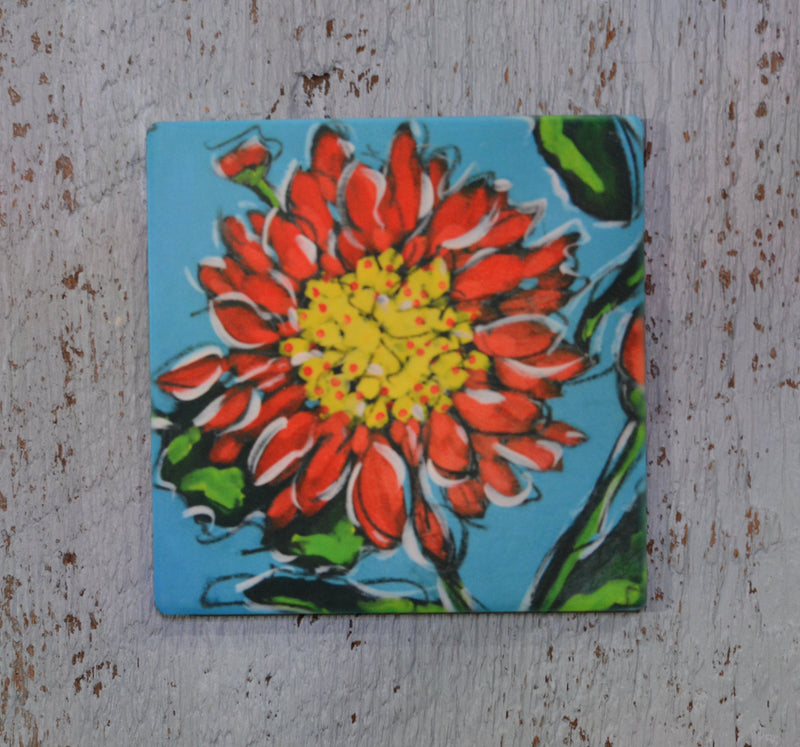 Coaster/ Trivet/ Magnet: Orange Dahlia