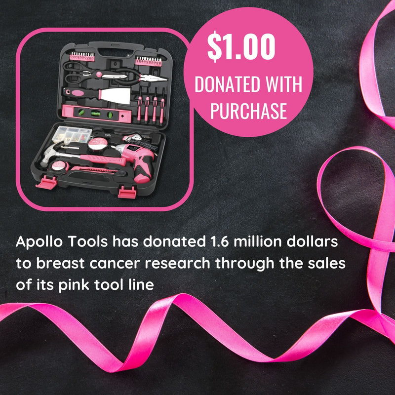 135 Piece Household Tool Kit Pink with Pivoting Dual-Angle 3.6 Volt Lithium-Ion Cordless Screwdriver - DT0773N1