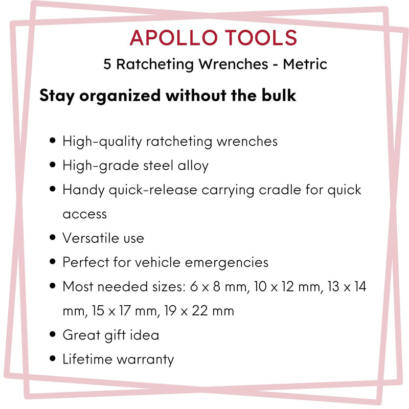 5 Ratcheting Wrenches - Metric - DT1213