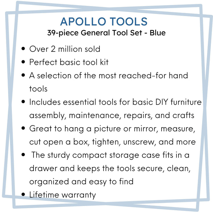 39 Piece General Tool Kit - DT9706BL