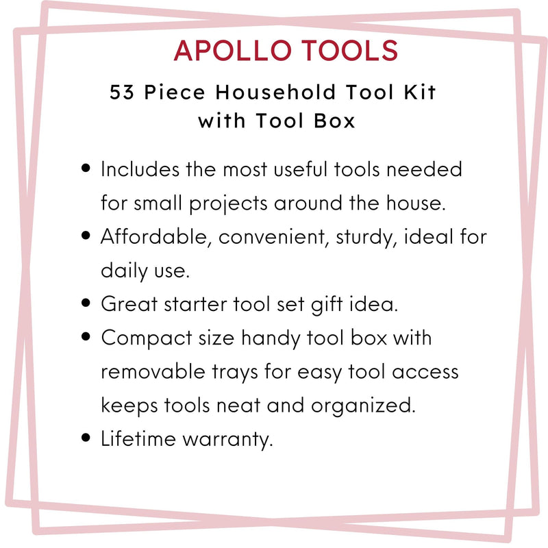 53 Piece Household Tool Kit with Tool Box - DT9773