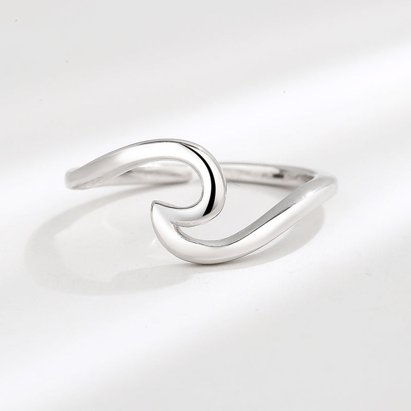 Sterling Silver Beach Wave Toe Ring