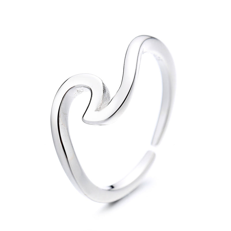 Sterling Silver Beach Wave Toe Ring