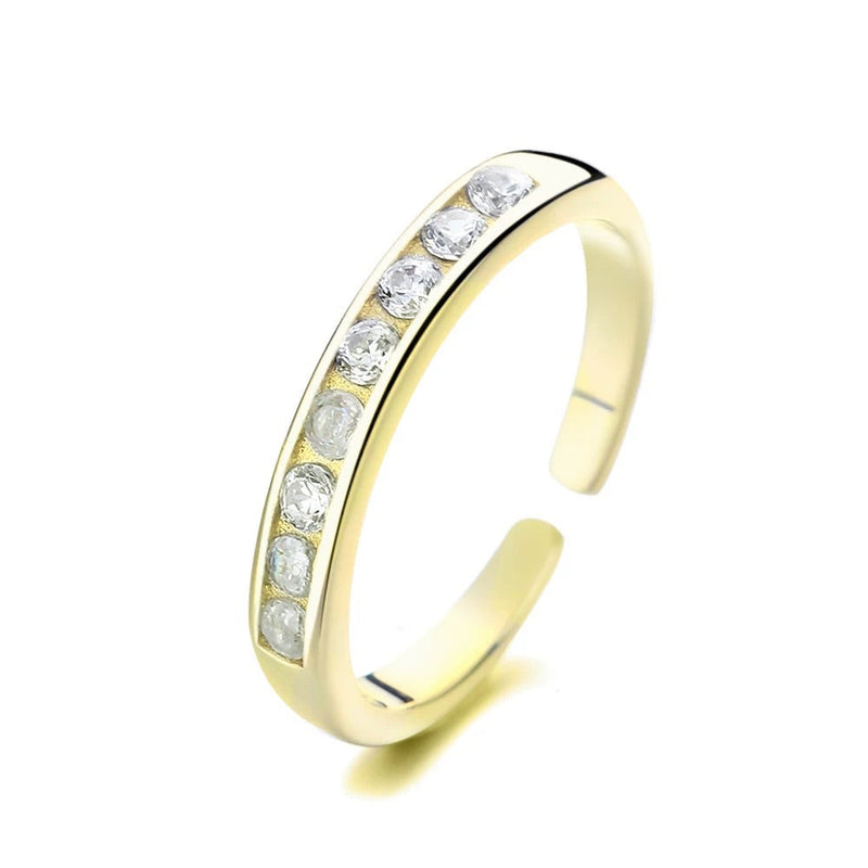 Sterling Silver and 14K Gold Channel-Set Toe Ring