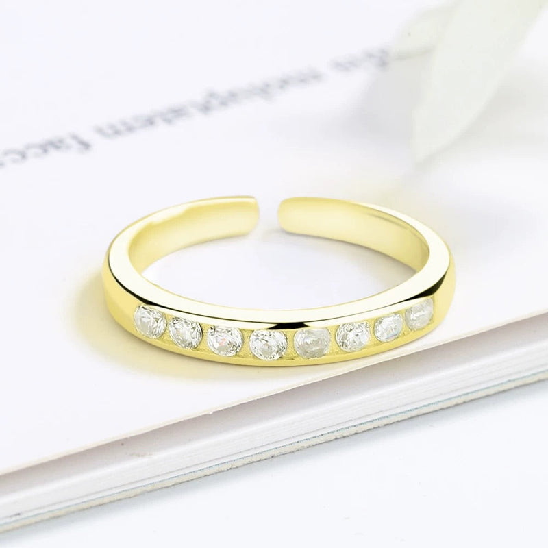 Sterling Silver and 14K Gold Channel-Set Toe Ring