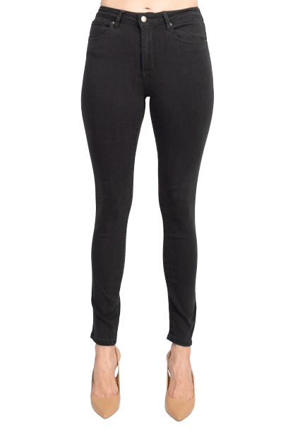 Velvet Heart Mid Waist Skinny Jeans Stretch Button & Zipper Fly Closure Denim Pants with Pockets