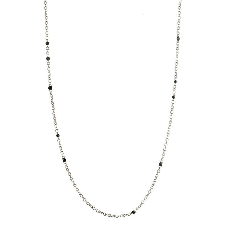 Dainty Black Onyx Beaded Link Necklace