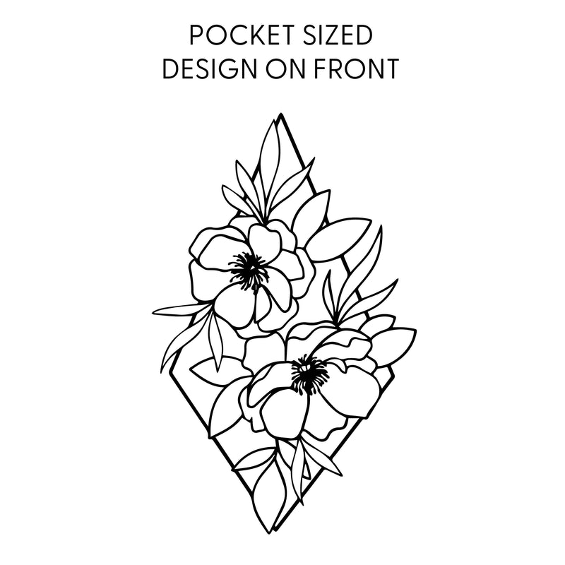 Flower Diamond (Pocket Front) w/ Actually Life is Beautiful and I Have Time (Back) - Comfort Colors Tee