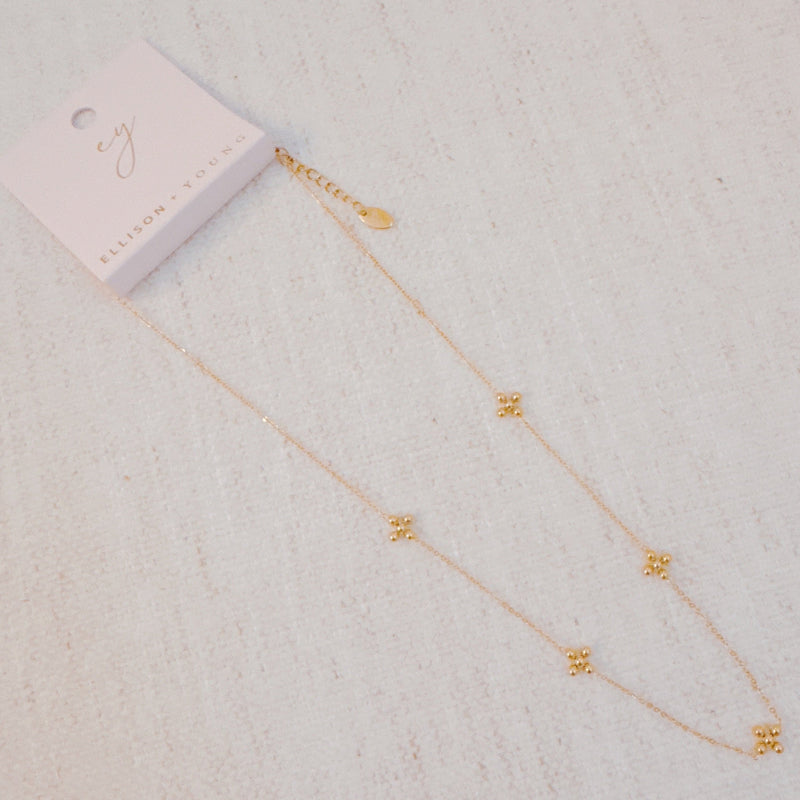 Dot Dot Golden Cross Necklace - Water & Tarnish Resistant
