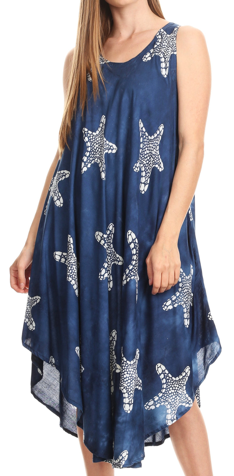 Sakkas Celina Summer Casual Everyday Tank Dress Tye-dye and Batik Sleeveless