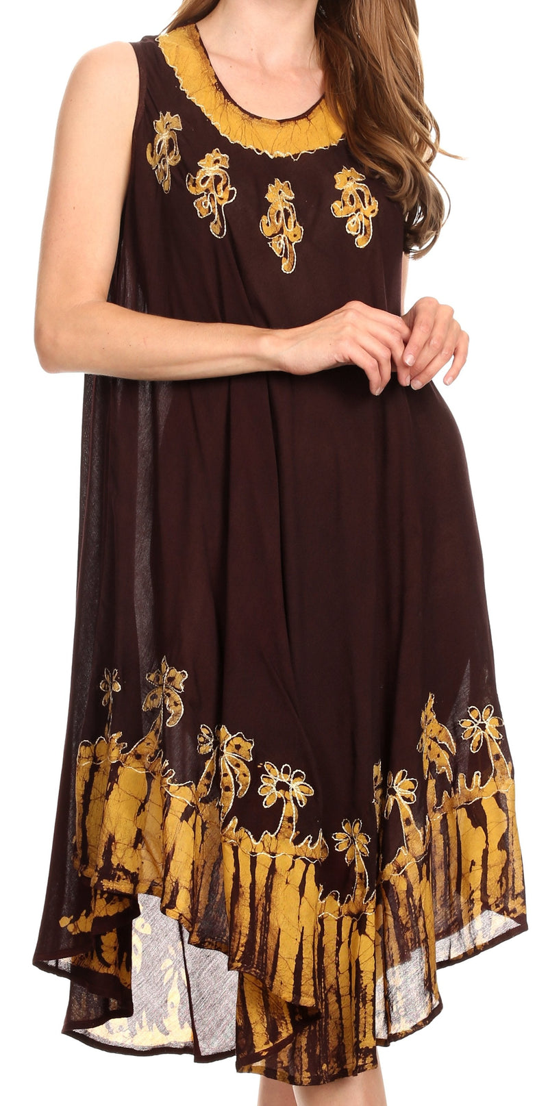 Sakkas Tina Women's Casual Summer Maxi Loose Fit Sleeveless Tank Dress